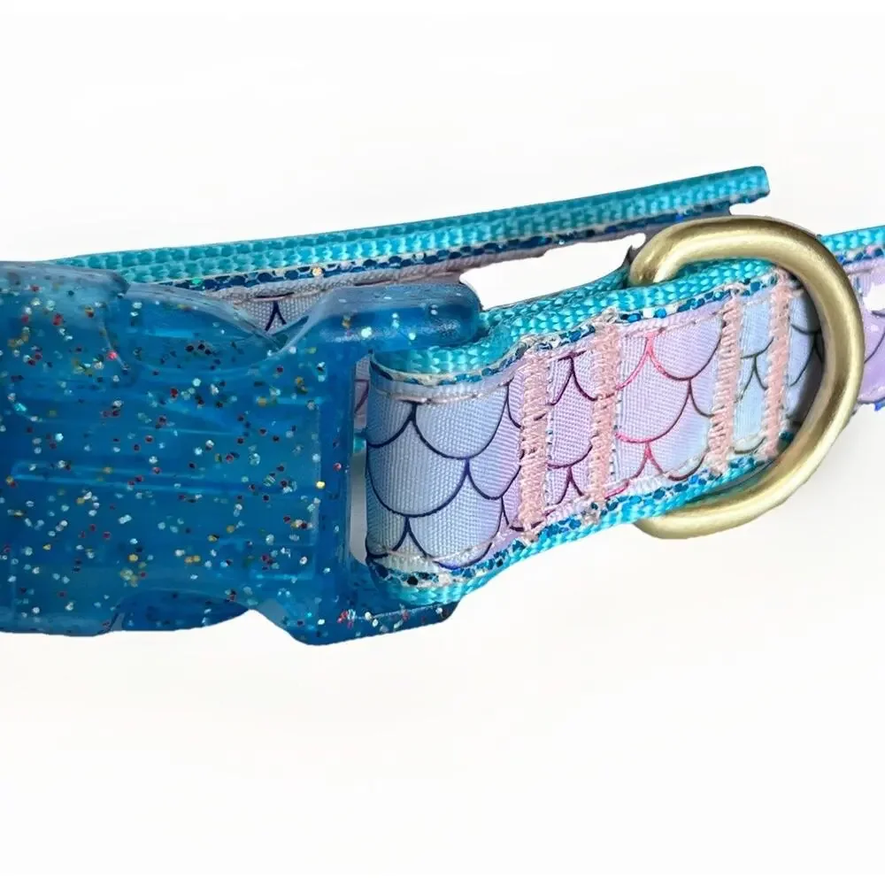 NWT Top Paw (M) Mermaid Purple Glitter Sparkle Cute Girly Dog Puppy Collar New
